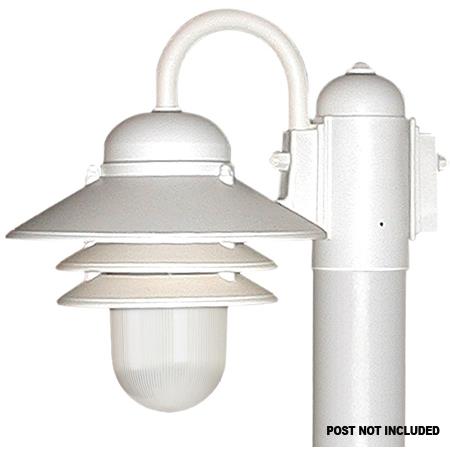 Wave Lighting S75TC-1-LR12W-WH-PC LED Marlex Nautical Collection 1-Light Post Light in White
